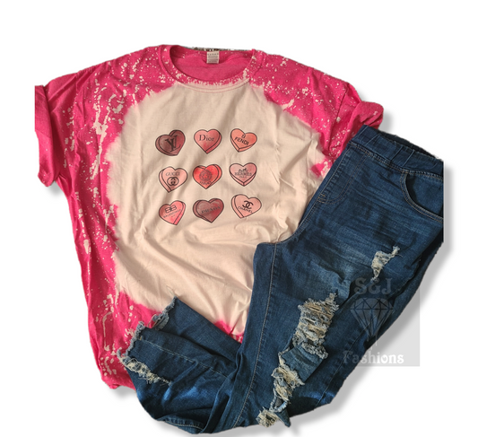 Designer Candy Hearts Girls Shirt Ladies Shirt