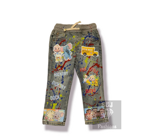 Cocomelon Paint Splatter Boys Distressed Jeans