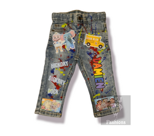 Cocomelon Paint Splatter Boys Distressed Jeans