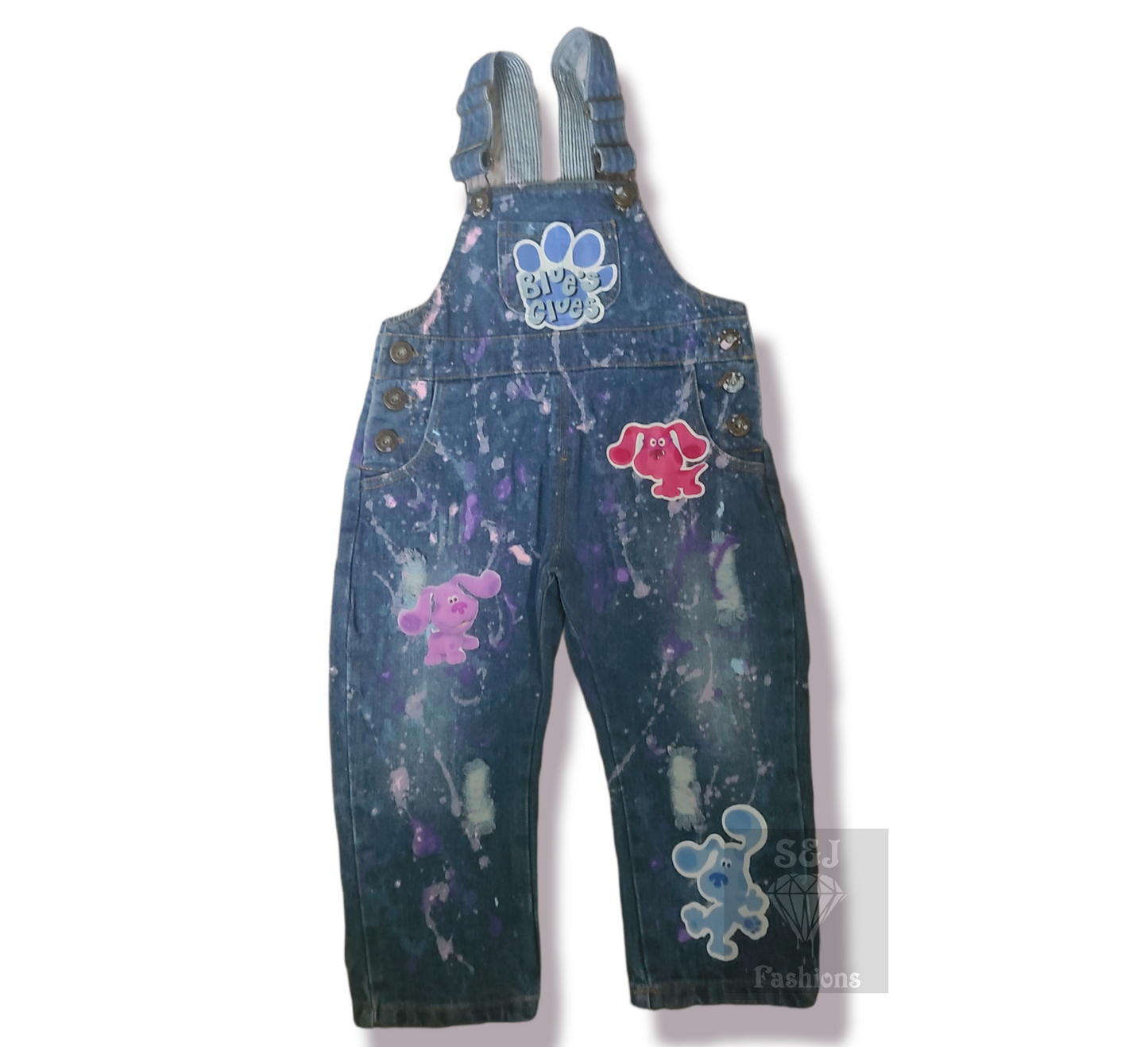 Blues Clues Paint Splatter Overalls Jumper Girls Boys