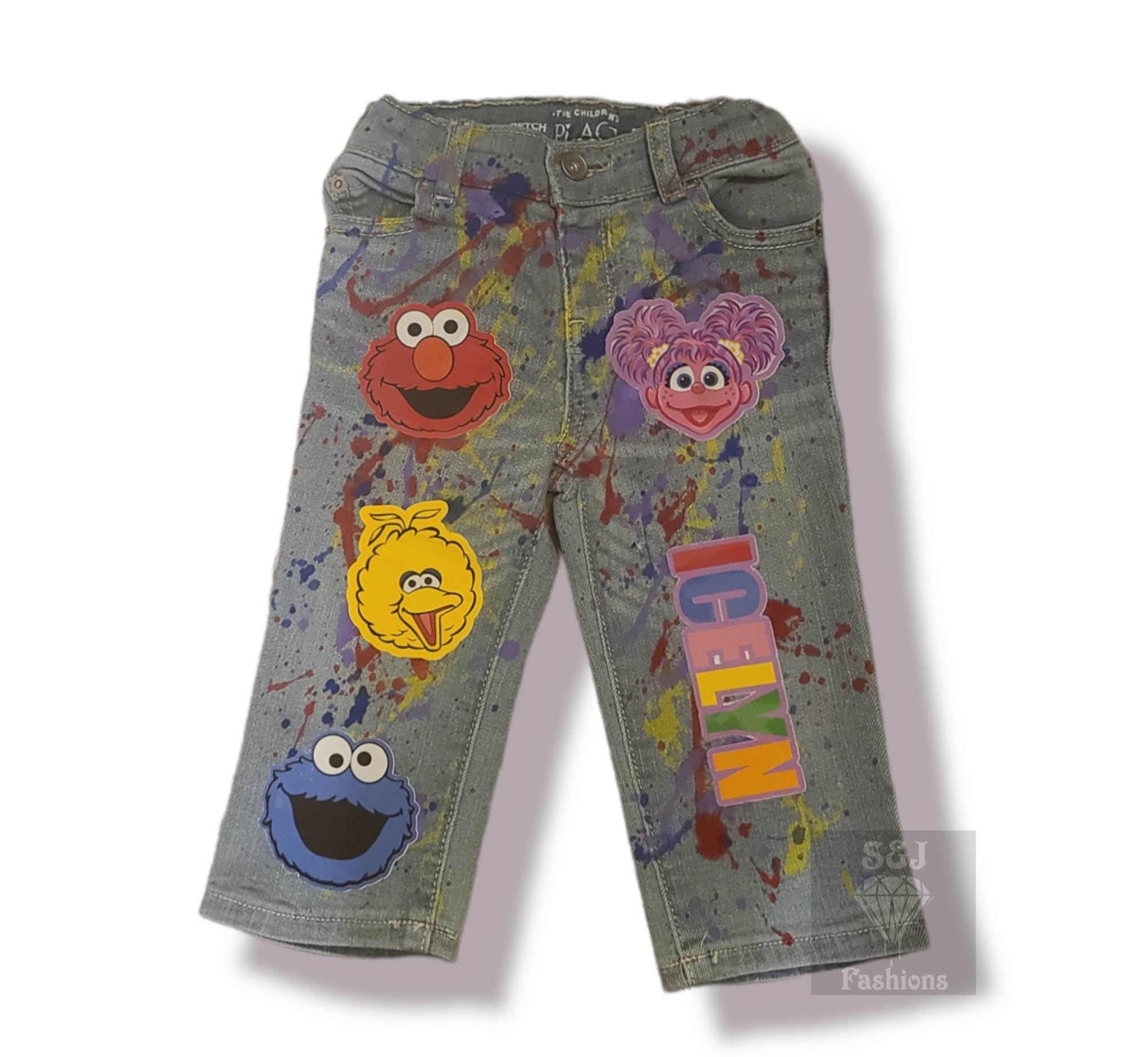 Sesame Street Girls Distressed Jeans Shorts