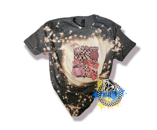 Tis The Season Retro Christmas Girls Shirt Ladies Shirt