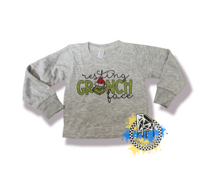 Resting Grinch Face Christmas Boys Shirt Girls Shirt Ladies Shirt Mens Shirt