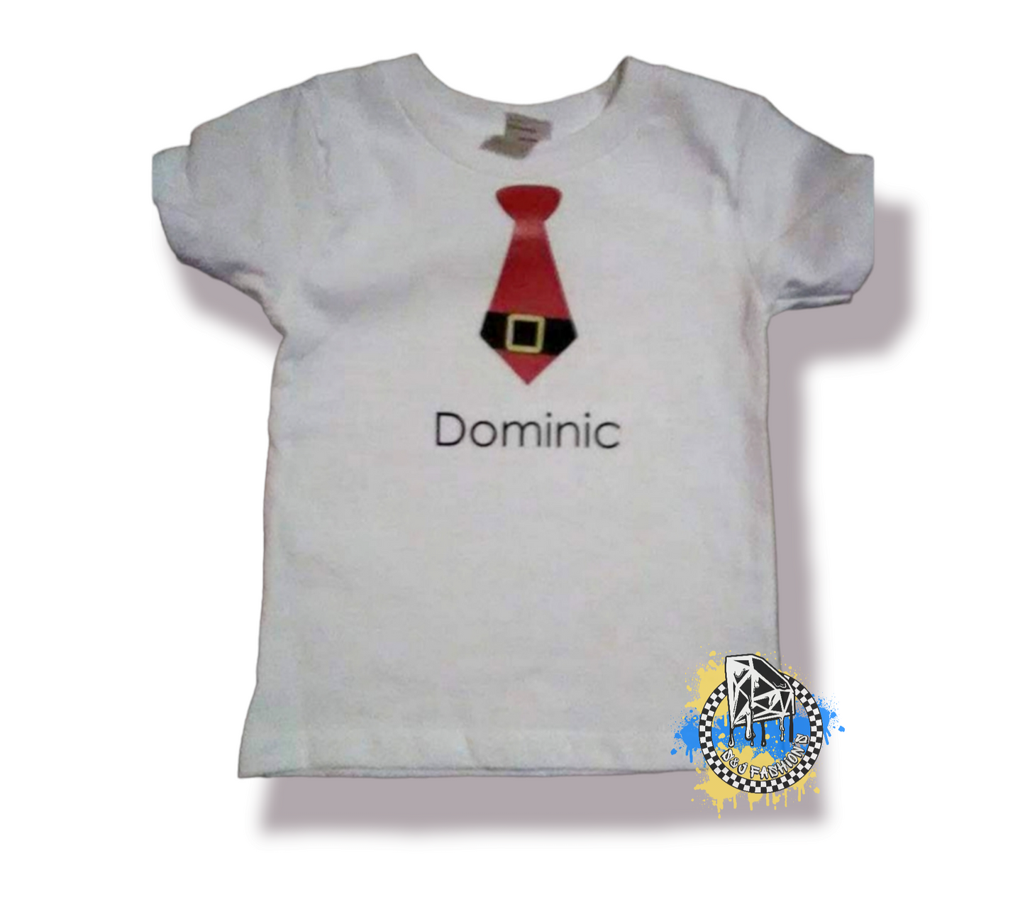 Santa Tie Christmas Shirt Personalized Boys Shirt