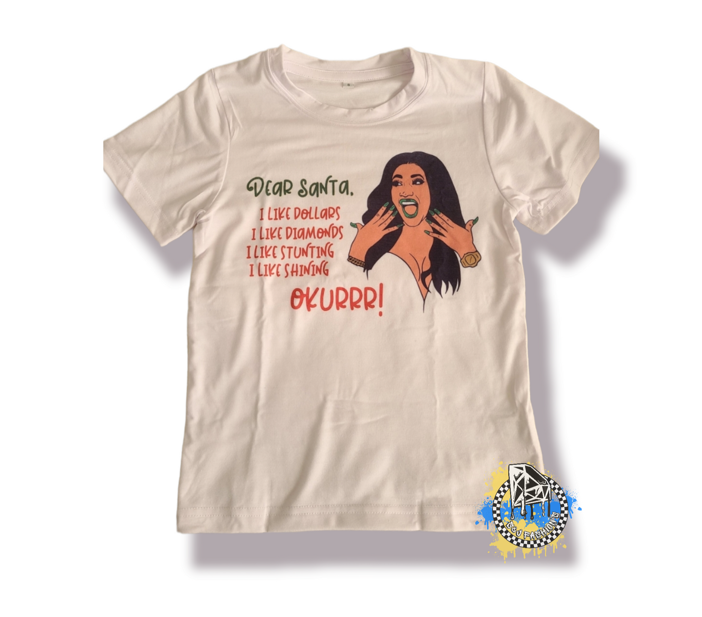 Dear Santa Cardi B Christmas Girls Shirt Ladies Shirt