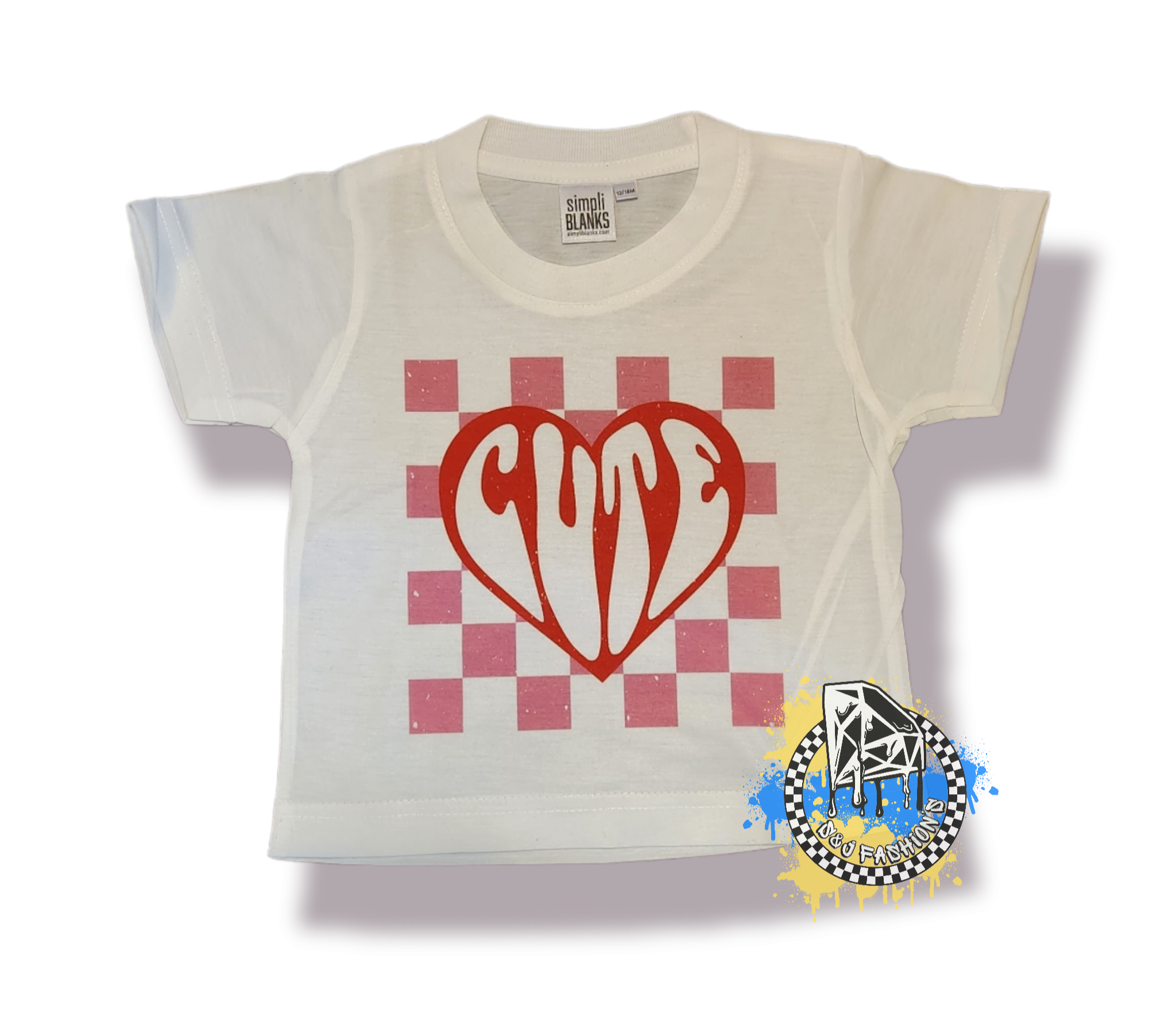 Checker Cute Valentine Girls Shirt Valentines