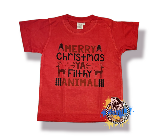 Merry Christmas Ya Filthy Animal Christmas shirt boys shirt girls shirt