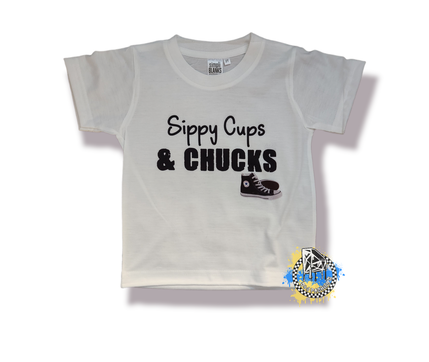 Sippy Cups & Chucks Boys Shirt Girls Shirt Ladies Shirt