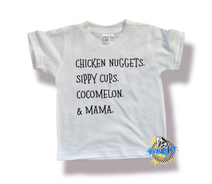 Chicken Nuggets Sippy Cups Boys Shirt Girls Shirt Ladies Shirt