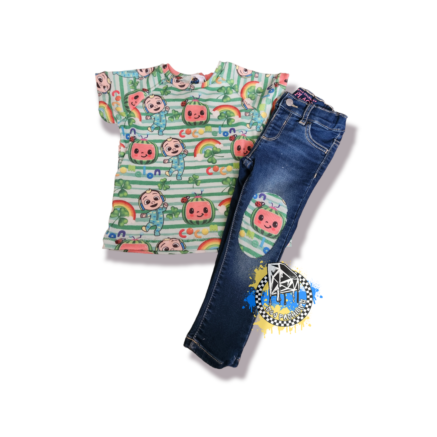 Cocomelon Boys Girls Distressed Jeans St. Patrick's