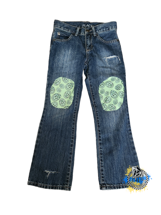 Smiley Face Boys Girls Distressed Jeans St. Patrick's