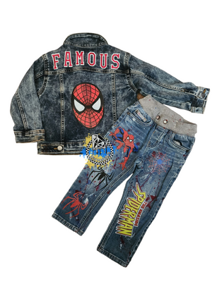 Spider Man Denim Outfit Sets Boys Girls