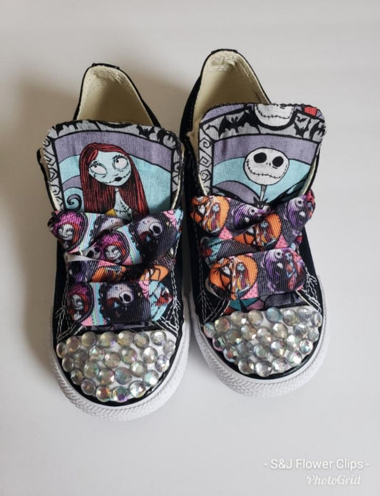 Jack and Sally Nightmare before Christmas Converse Shoes Halloween