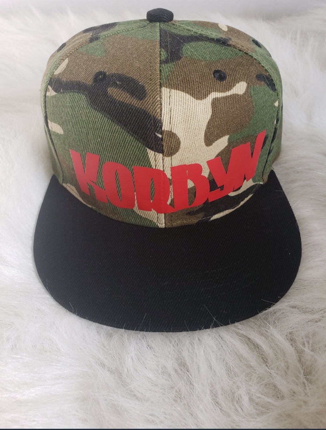 Camo & Black Snapback Hat