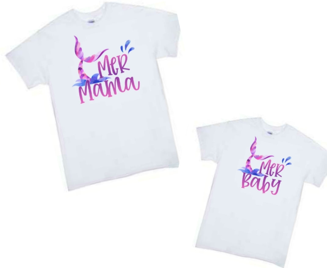 Mer Mama Mer Baby Adult Ladies Shirt Girls Shirt