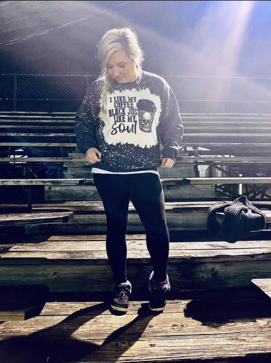 I Like My Coffee Black As My Soul Ladies Shirt