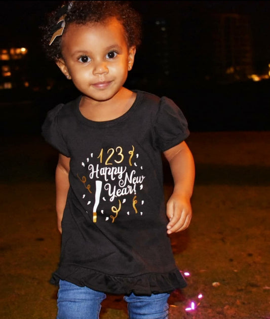 1 2 3 Happy New Year Girls Shirt Boys Shirt