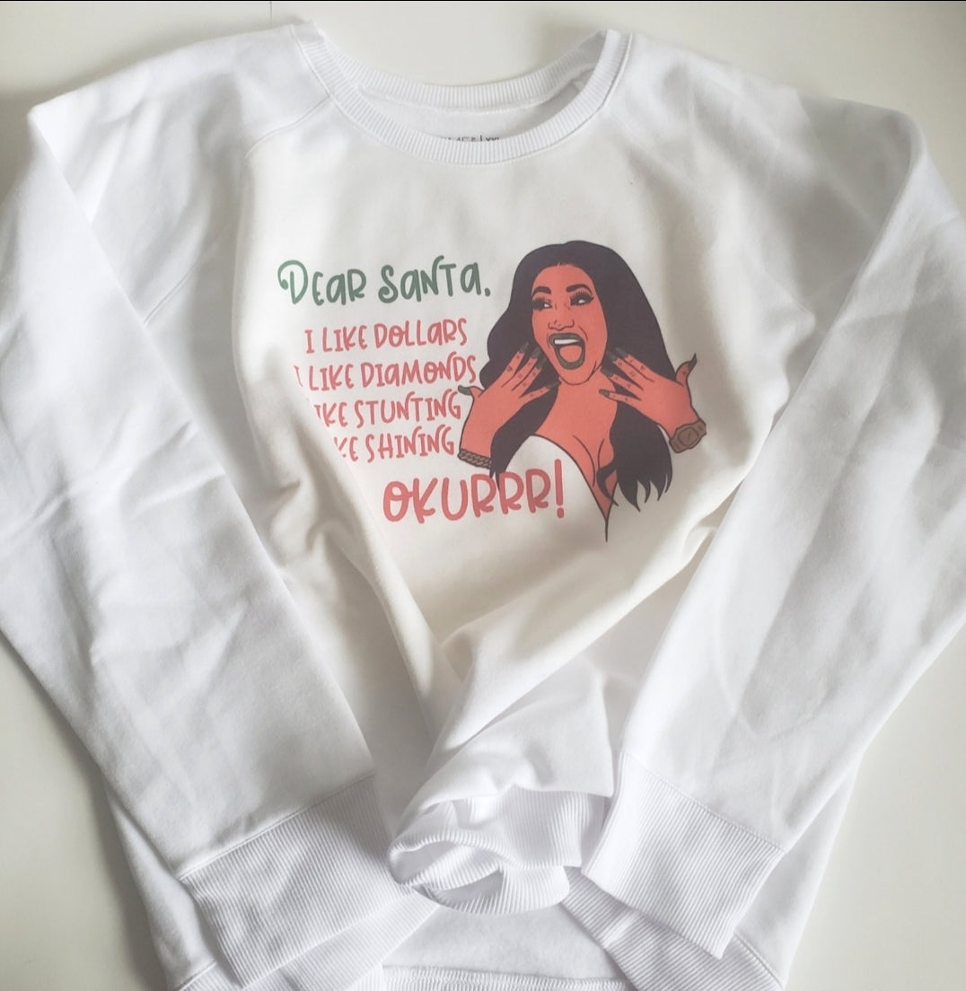 Dear Santa Cardi B Christmas Girls Shirt Ladies Shirt