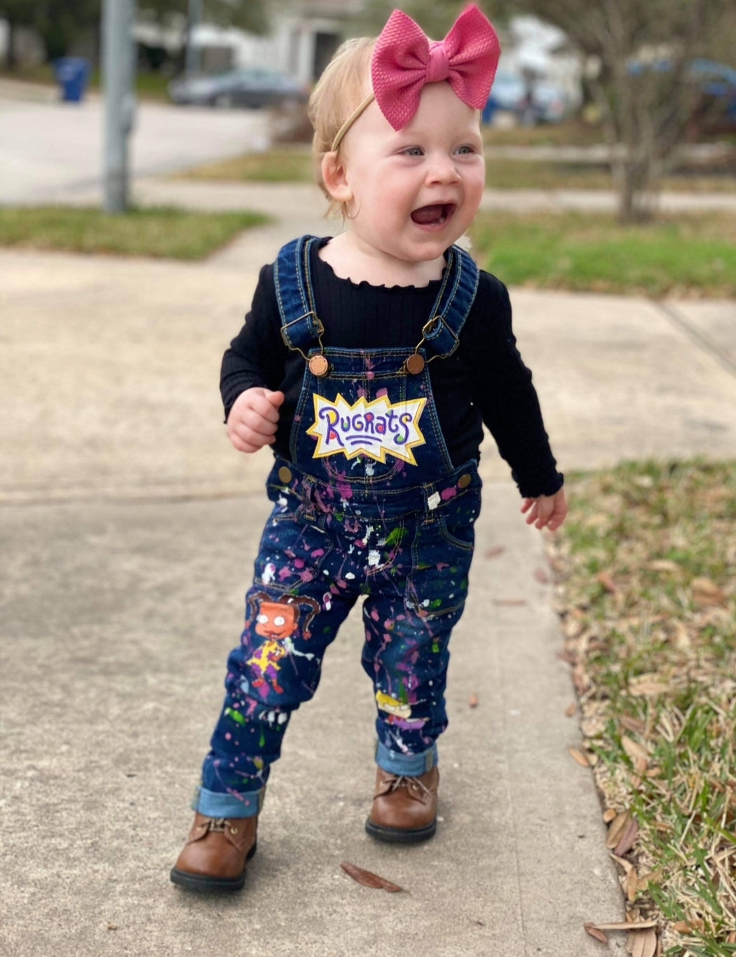 Rugrats Paint Splatter Overalls Jumper Girls Boys