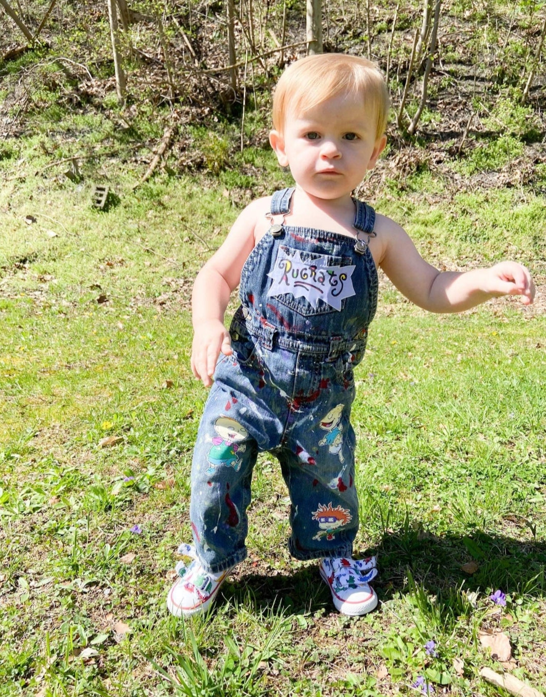 Rugrats Paint Splatter Overalls Jumper Girls Boys