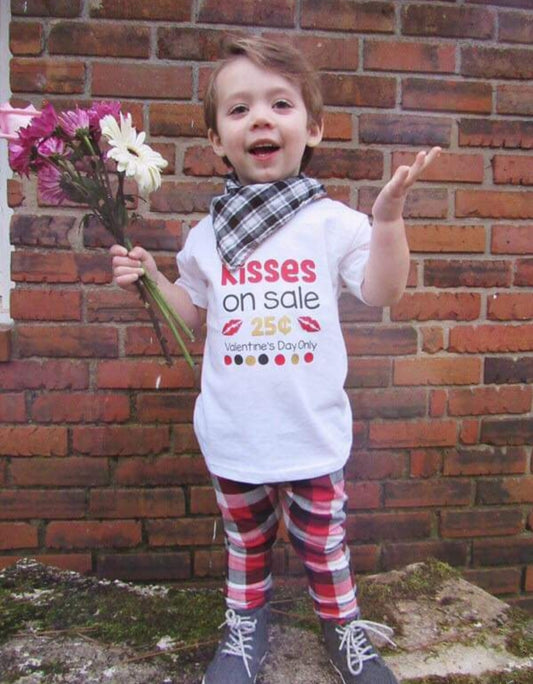 Kisses On Sale 25 cents Girls Shirt Boys Shirt Valentines