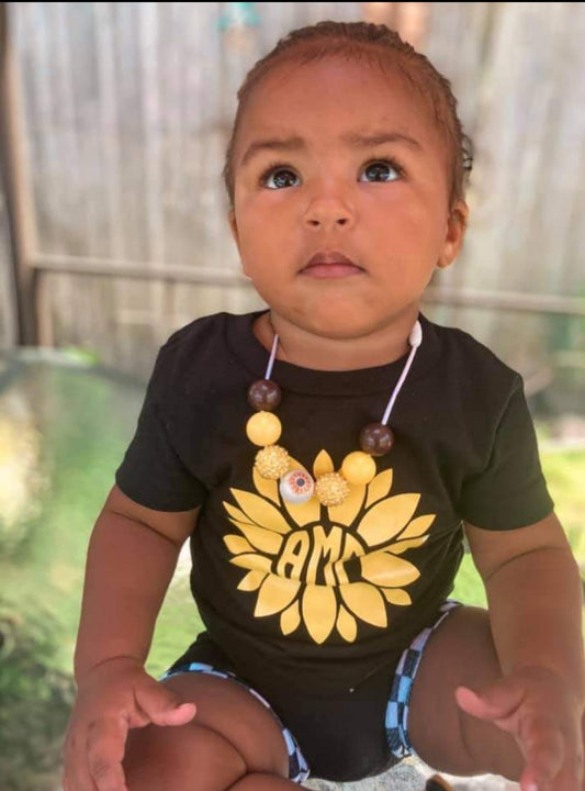 Monogram Sunflower Girls Shirt Ladies Shirt