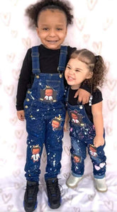 Boss Baby Boy Paint Splatter Overalls Jumper Girls Boys