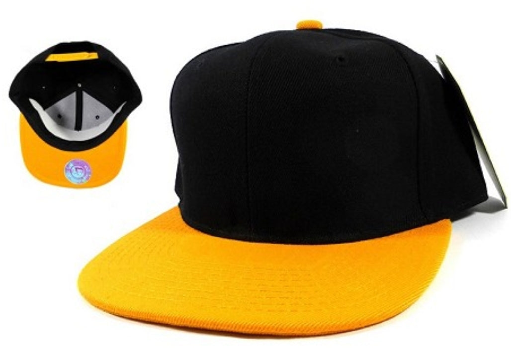 Black & Golden Yellow Snapback Hat