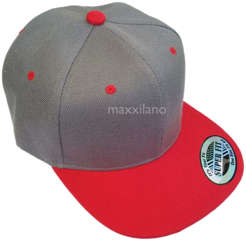 Dark Grey & Red Snapback Hat