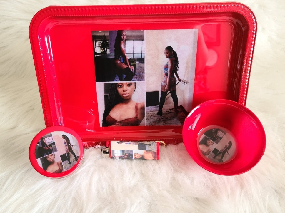 Personalized Picture Rolling Trays 4pc