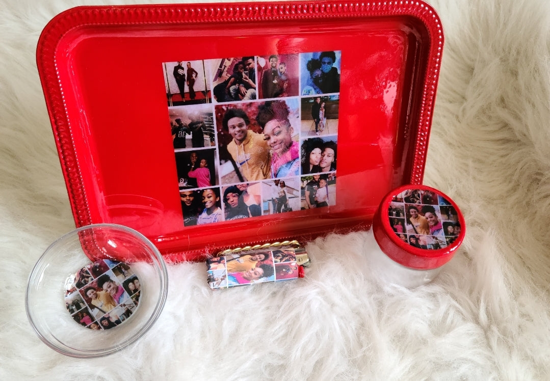 Personalized Picture Rolling Trays 4pc