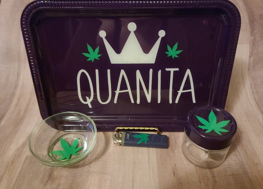 Queen (YOUR NAME) Rolling Trays 4pc