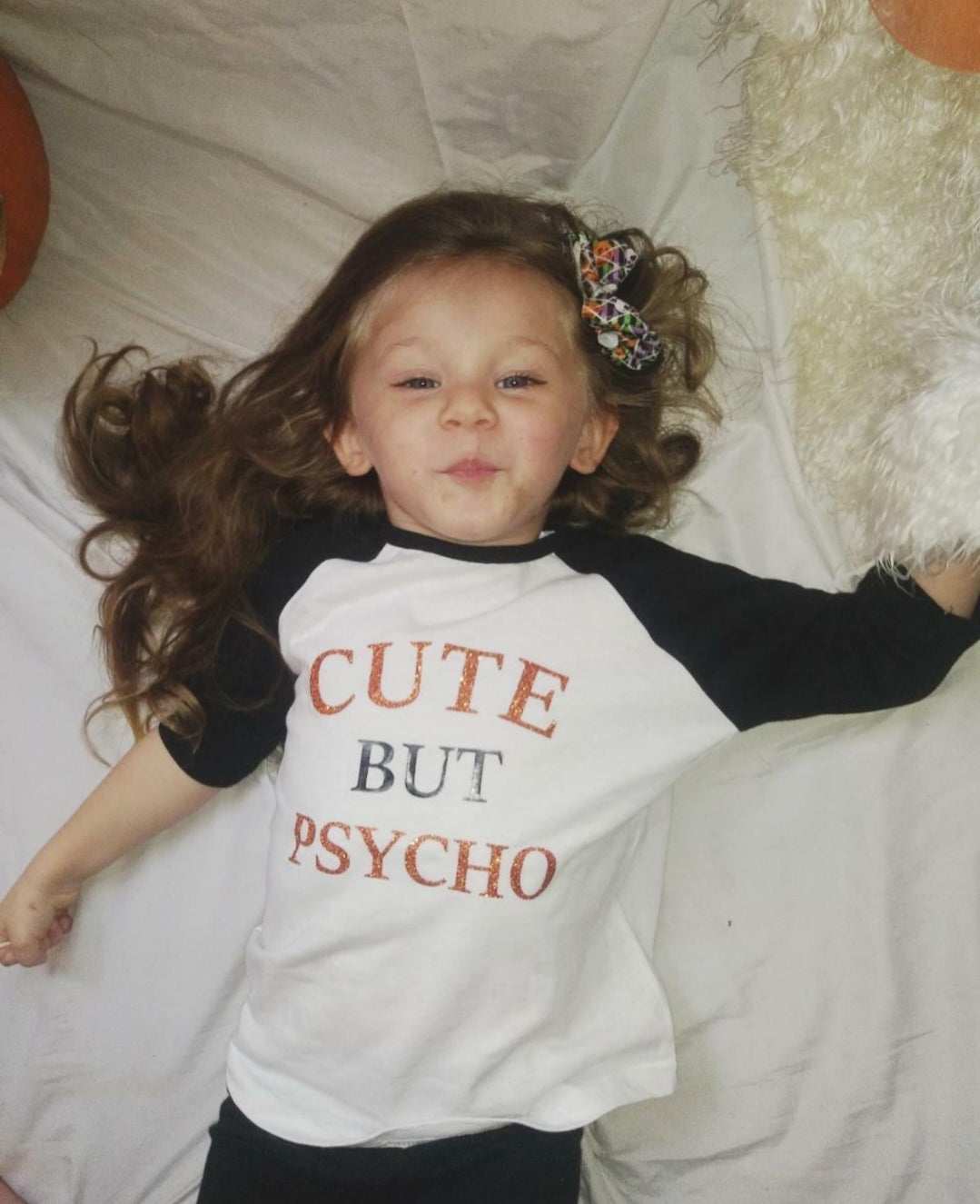 Cute But Psycho Raglan Girls Shirt