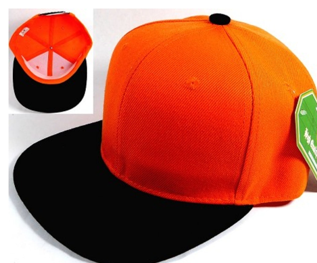 Orange & Black Snapback Hat