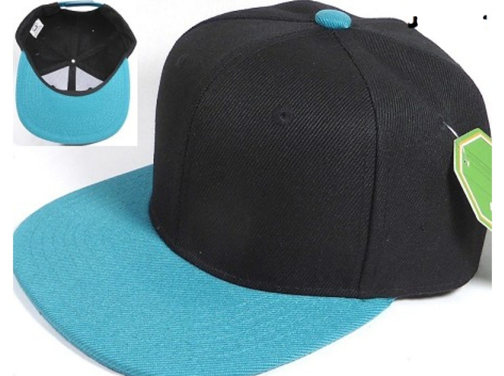 Black & Teal Snapback Hat