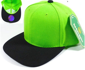 Lime Green & Black Snapback Hat