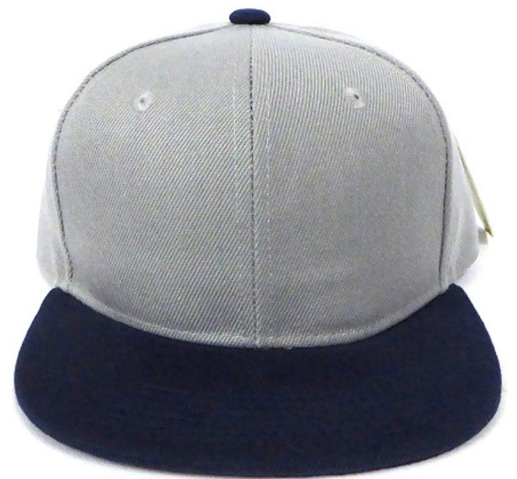 Light Grey & Navy Snapback Hat