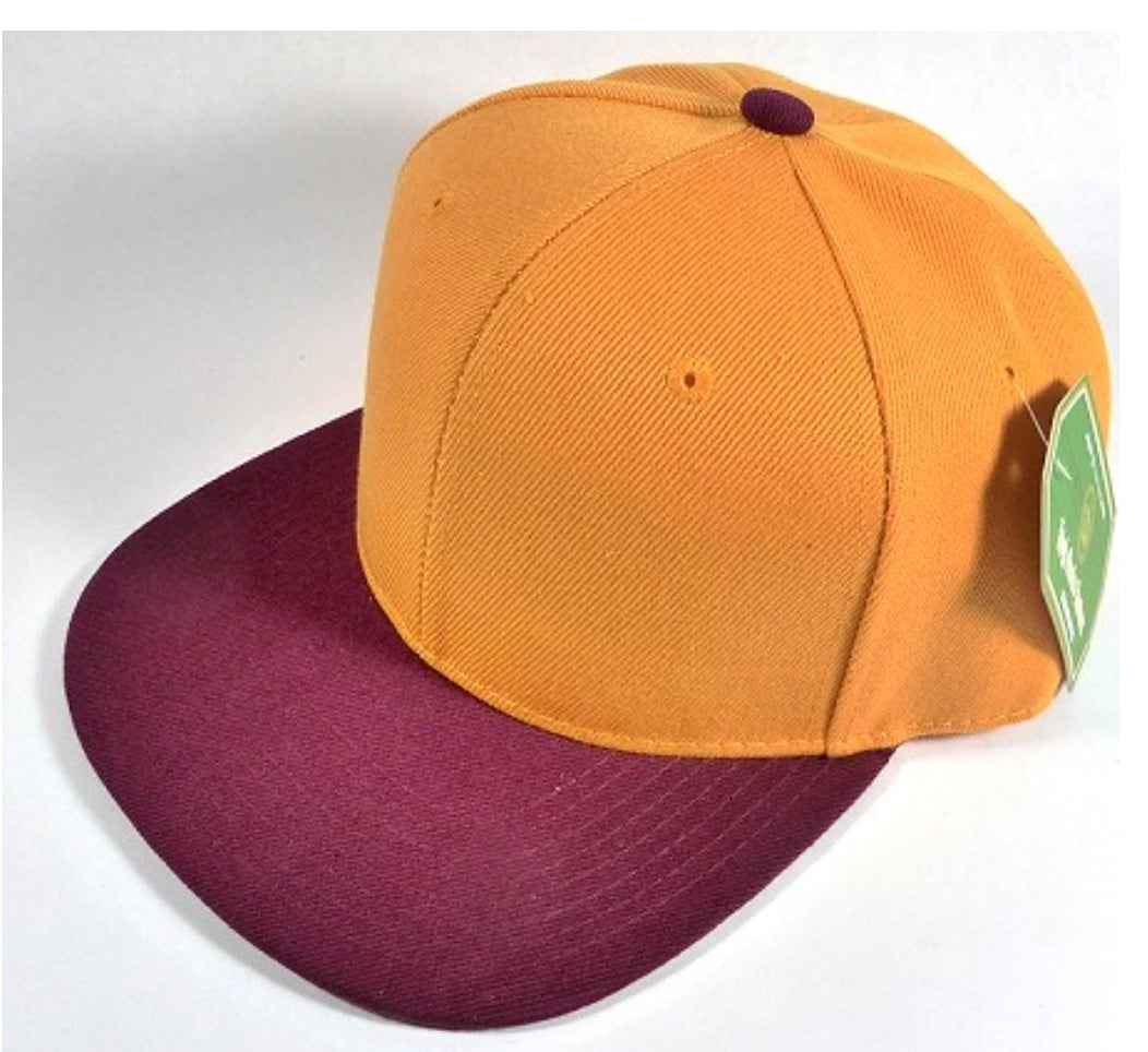 Gold Yellow & Burgundy Snapback Hat