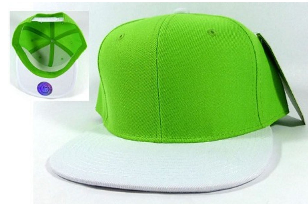 Lime & White Snapback Hat