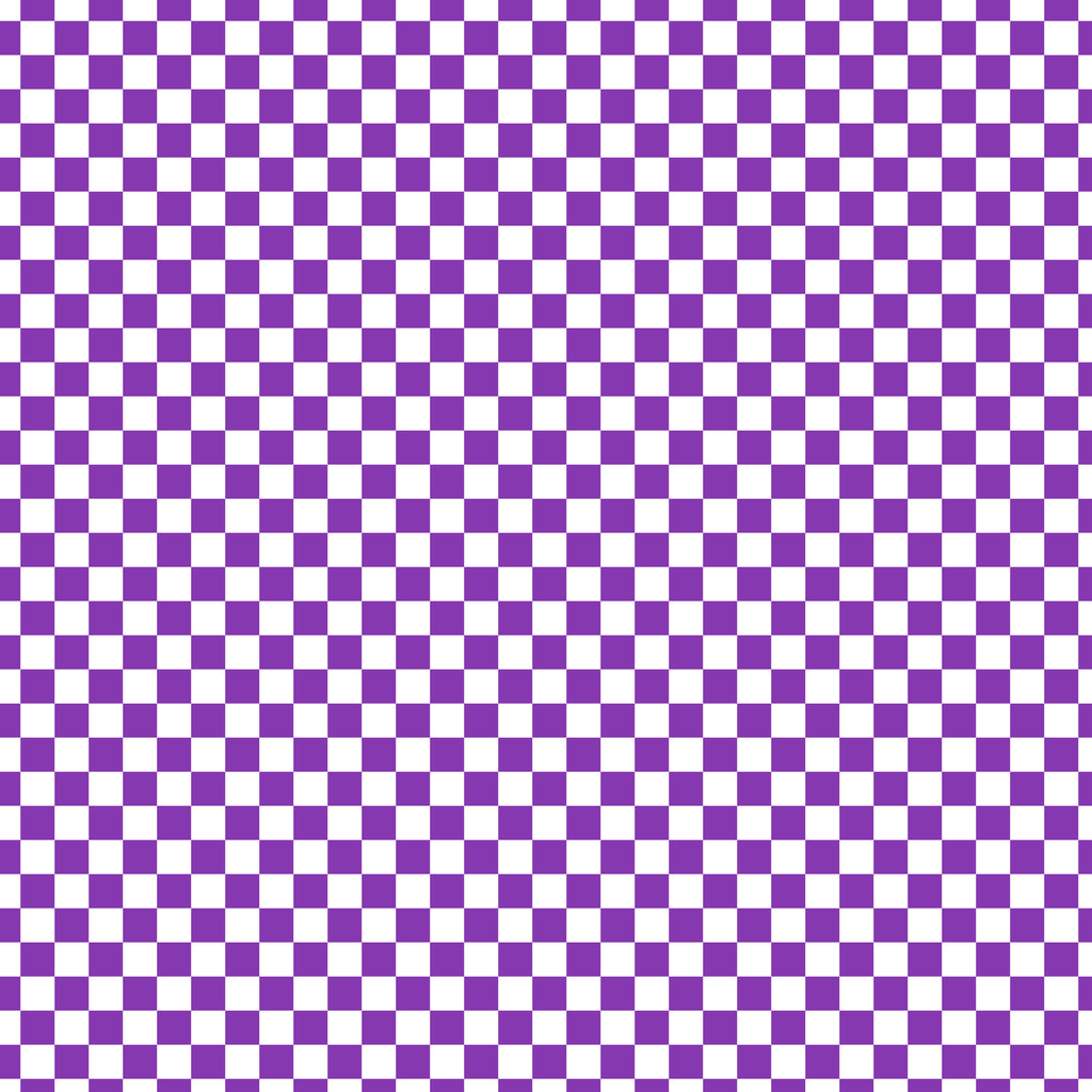 White Purple Checker Handmade