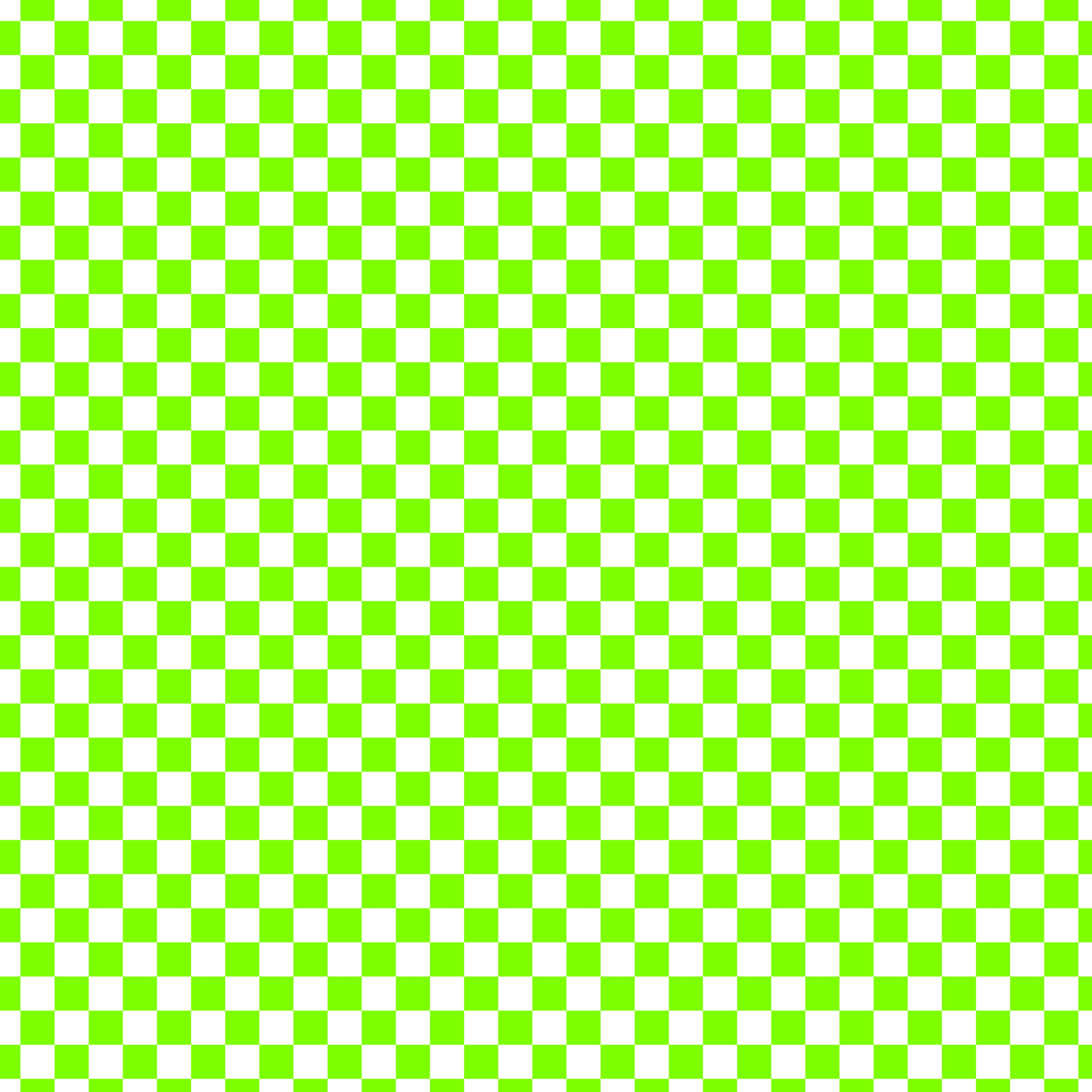 White Lime Green Checker Handmade