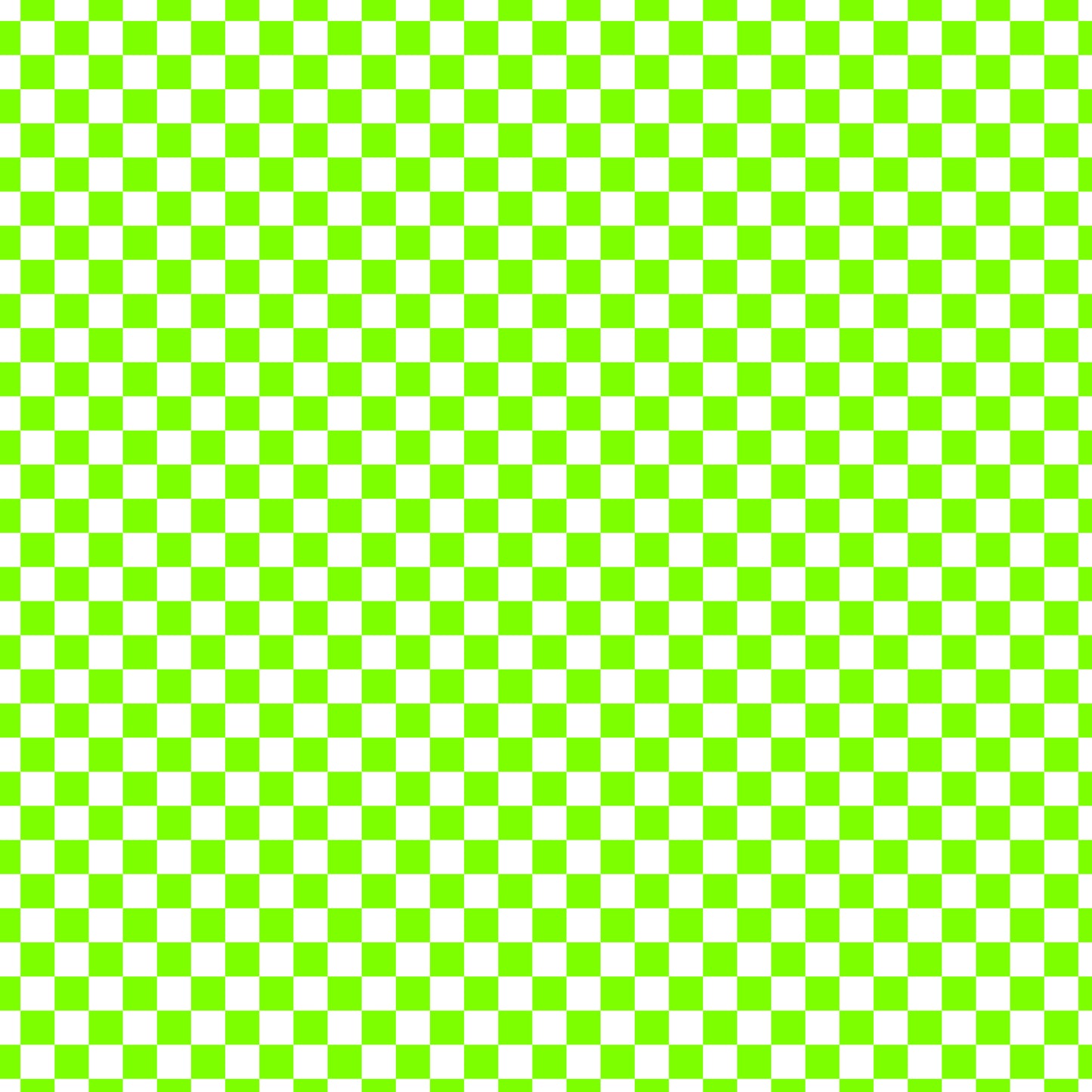 White Lime Green Checker Handmade