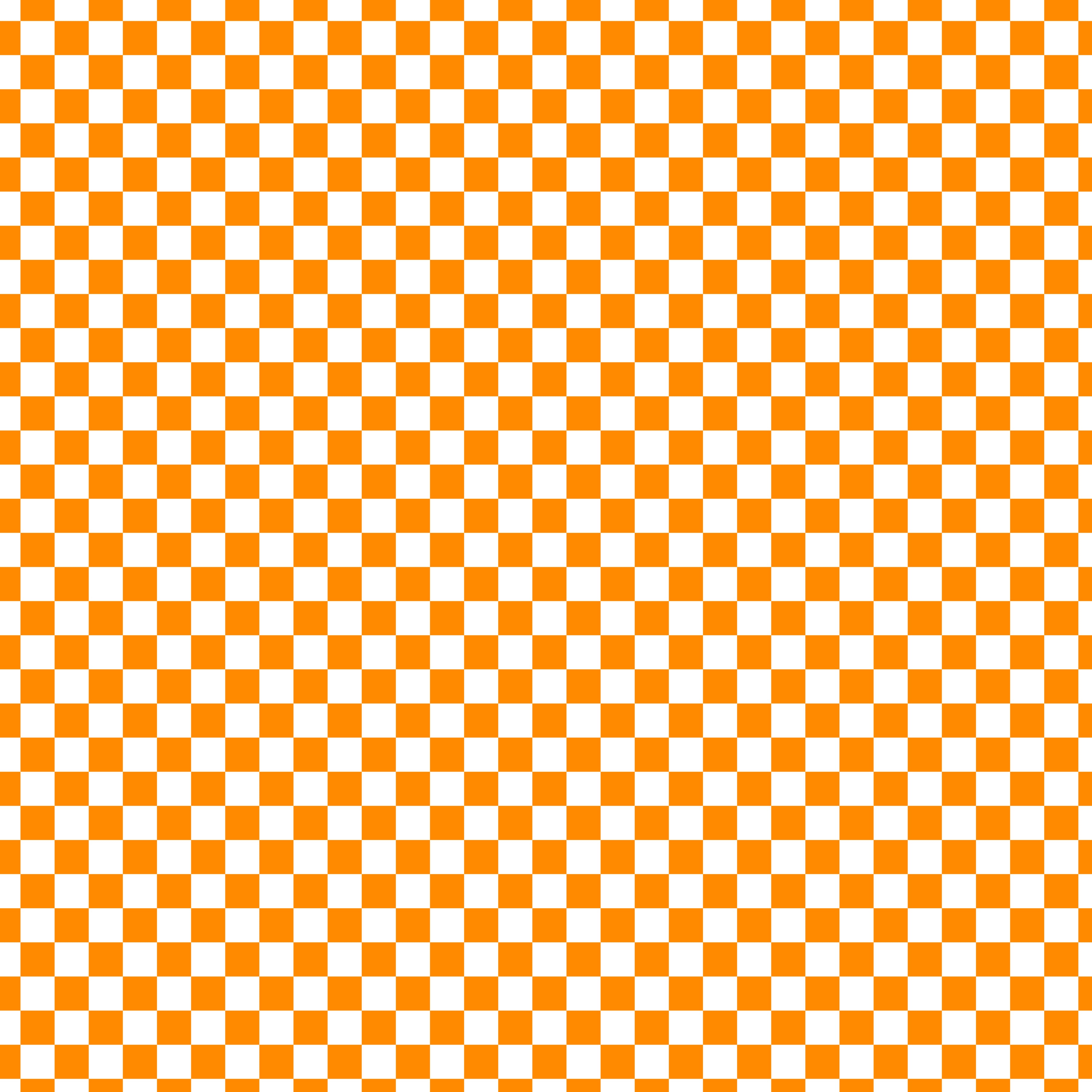 White Orange Checker Handmade