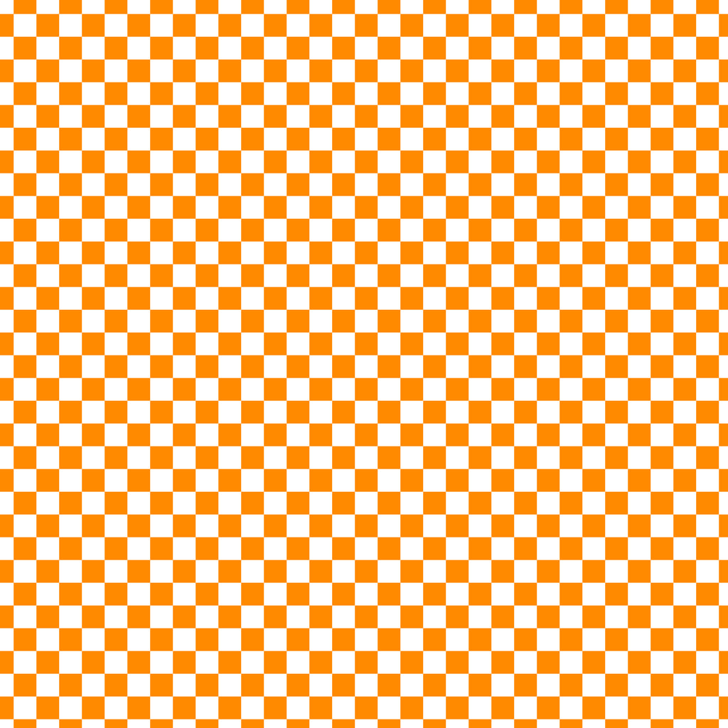 White Orange Checker Handmade