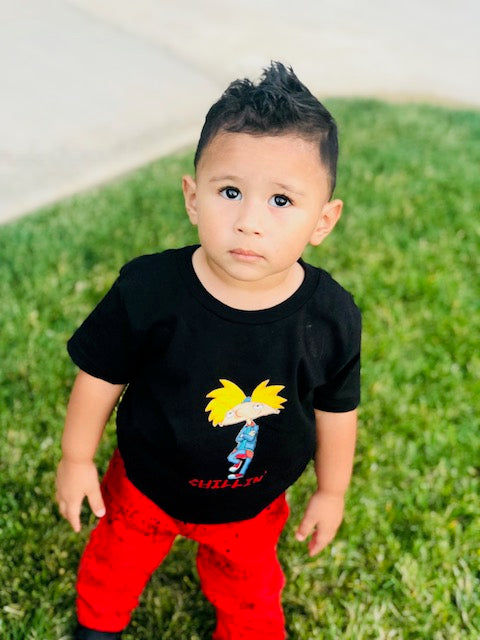 Hey Arnold Chillin 90s cartoon Boys Shirt Girls Shirt