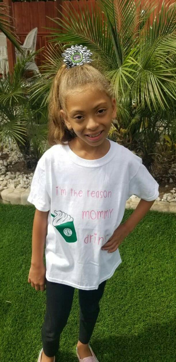 I'm the reason mommy drinks Starbucks Girls Shirt