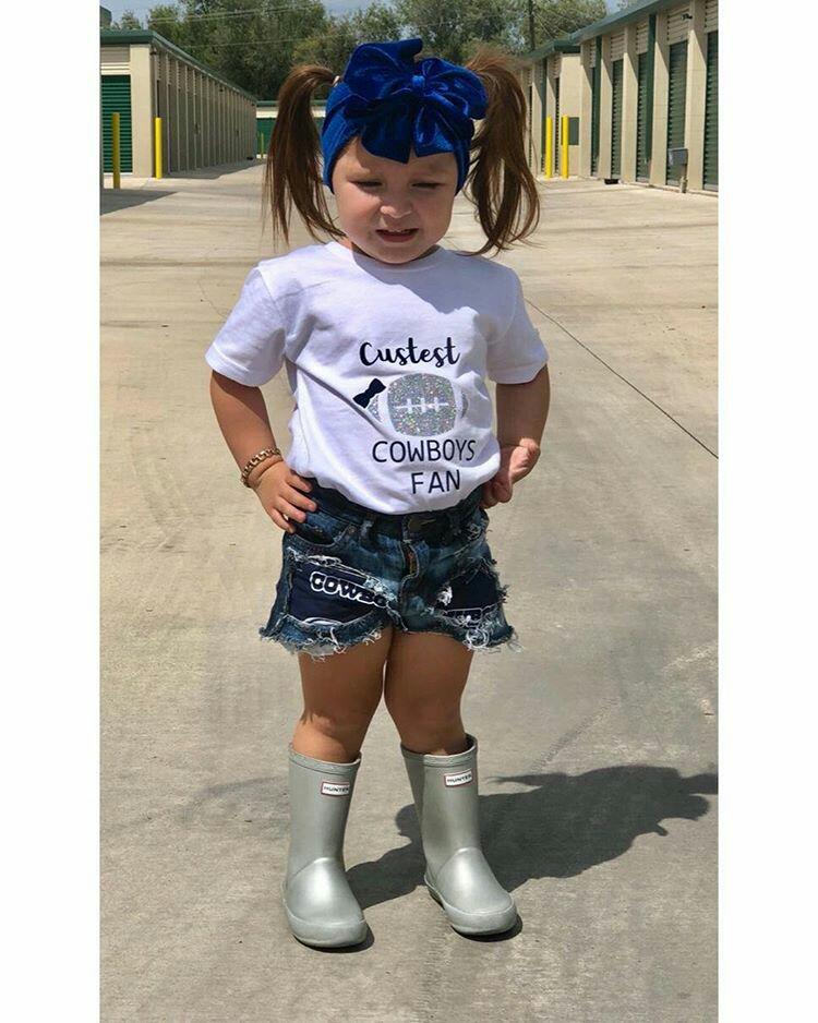 Cutest Cowboys Fan Shirt NFL Pick Your Team Football Girls Shirt