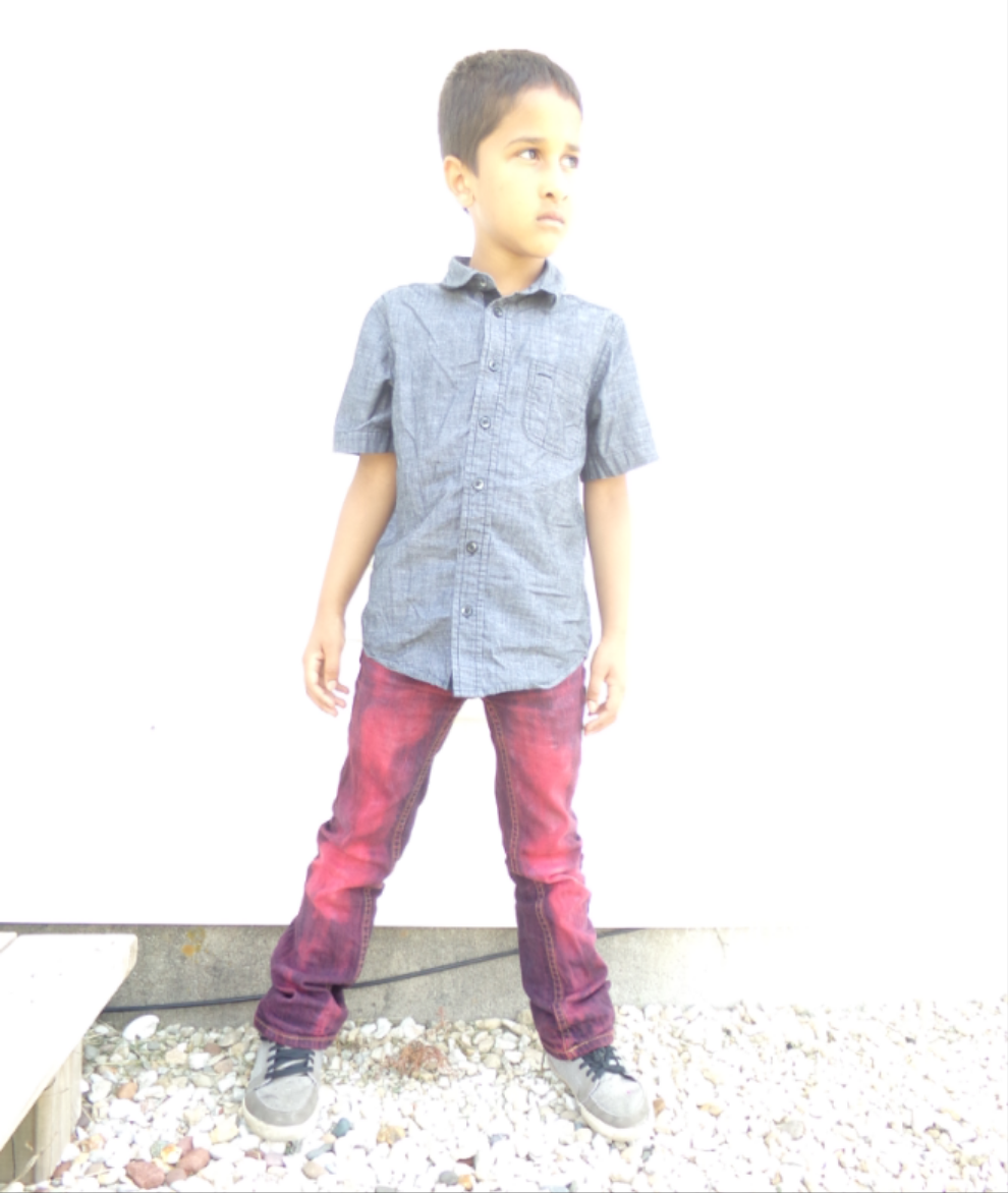 Red Dyed Boys Distressed Jeans