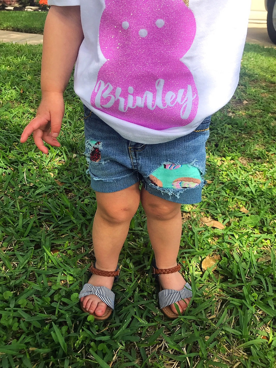 Donut Girls Distressed Jeans Shorts