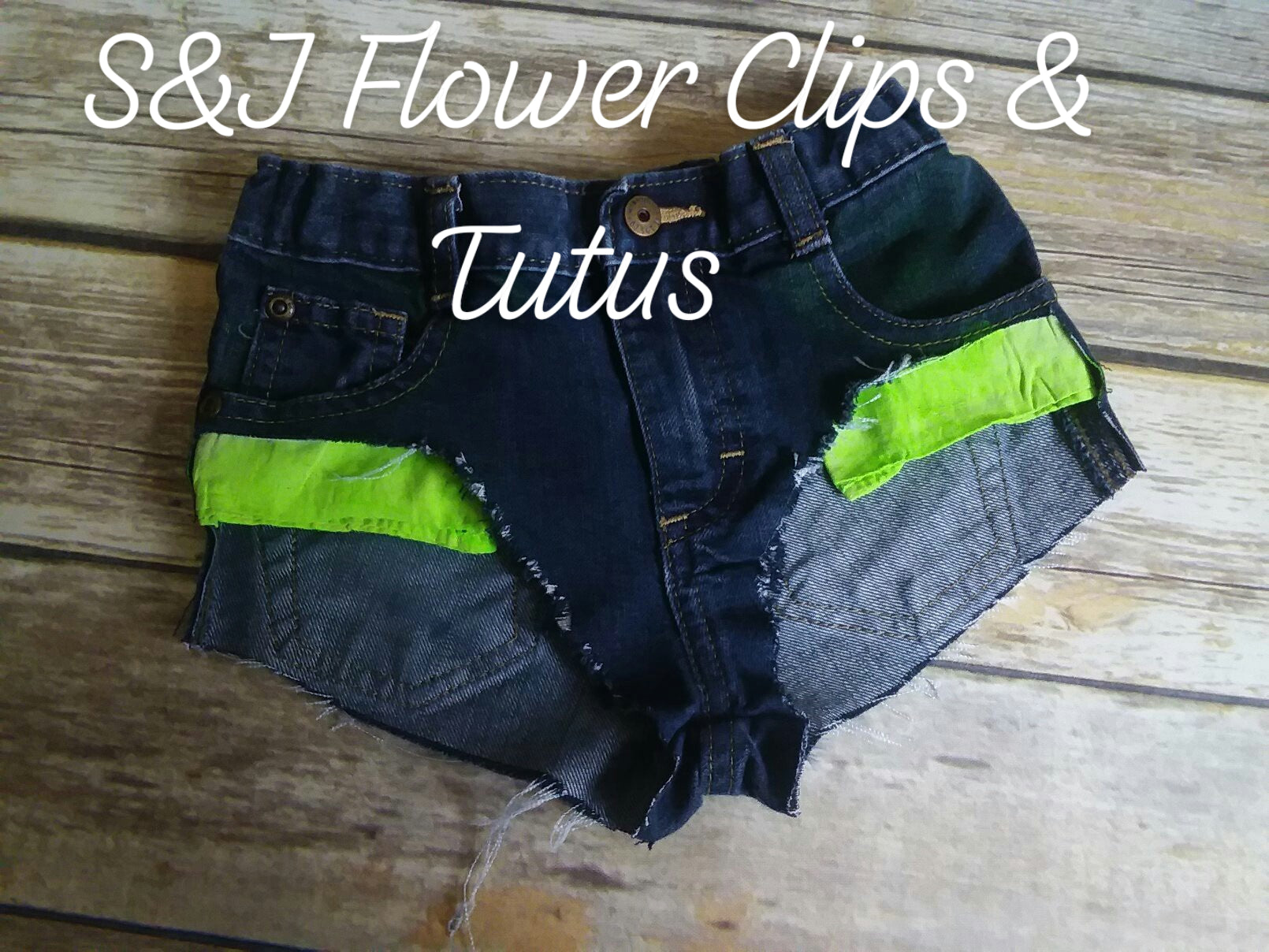 Lime Green Pocket Distressed Shorties